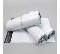 Lot de 500 pochettes d'expédition opaques en plastique 50 x 65 cm + rabat 5 en plastique autocollant pour le transport de vêtements, marchandises et textiles
