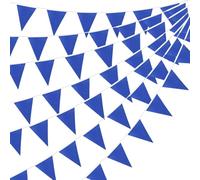 Lot de 52 fanions bleus de 20 m, bannières triangulaires en tissu pour décoration intérieure et extérieure, anniversaire, baby shower, mariage, jardin, maison