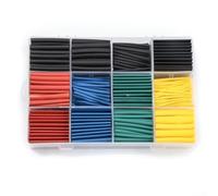 Lot de 530 gaines thermorétractables en polyoléfine ignifuge pour isolation de fils - Rapport 2:1 pour connecteurs de câbles électriques - Protection de soudure automobile - 8 tailles et 5 couleurs (D