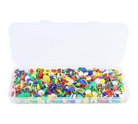Lot de 530 punaises avec boîte de Rangement en métal recouvert de Plastique pour l'école, la bibliothèque (5 Couleurs)