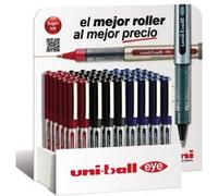 LOT de 54 Uni-ball Eye Micro UB-150 Présentoir de 54 stylos à encre liquide - Pointe sphérique de 0,5 mm - Encre résistante à l'eau et à la lumière - Système de contrôle de l'encre - Fenêtre de niveau