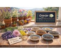 Lot de 540 graines à semer - Le Grenier d'Abondance - Fleurs à sécher - 8 sachets individuels