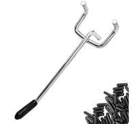 Lot de 55 crochets pour panneaux perforés, 10 cm, pour établis et supports. Ces crochets sont parfaits pour les établis et les supports. Espacement des trous : 2,5 cm.