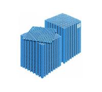Lot de 55 dalles clipsables 30 x 30 x 1 5 cm en PVC bleu revêtement ajouré antidérapant pour jardin piscine terrasse et spa