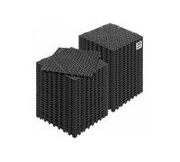 Lot de 55 dalles clipsables 30 x 30 x 1 5 cm en PVC noir revêtement ajouré antidérapant pour jardin piscine terrasse et spa