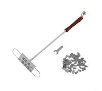 Lot de 55 fers à marquer à steak - Lettres interchangeables - Fer à marquer personnalisé pour barbecue - En alliage d'aluminium avec poignée en bois pour griller