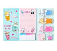 Lot de 550 feuilles de notes autocollantes en forme de thé au lait - Blocs de notes autocollantes fantaisie pour enfants, maison, bureau, fournitures scolaires, marque-page, cadeau pour enseignants et
