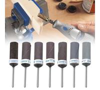 Lot de 56 tambours abrasifs avec tiges de papier abrasif pour outils rotatifs Dremel, grains 180/240/320/600/1000/1500/2000, avec tige de 3 mm (1/8") pour enlever la rouille métallique et le polissage
