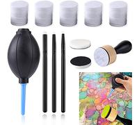 Lot de 57 kits d'outils d'applicateur de souffleur d'encre pour la fabrication de cartes Pinceaux de mélange d'encre détaillés, outils de mélange de peinture à l'encre Mini recharges en mousse rondes