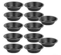 Lot de 6/12 moules à tarte ronds en acier au carbone anti-adhésif à base amovible 12,5 cm (12 pièces)