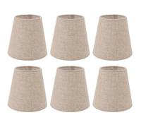Lot de 6 abat-jours en lin pour ampoules E14 - Diamètre 14cm - Hauteur 13cm - Installation facile sur lampes et lustres