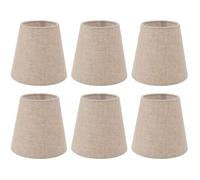 Lot de 6 abat-jours en lin pour ampoules E14 - Diamètre 14cm - Hauteur 13cm - Installation facile sur lampes et lustres