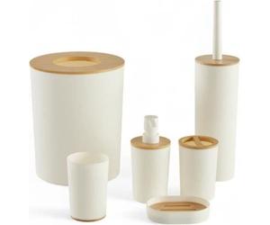 Lot de 6 acc SDB TODAY UTILITY Distributeur savon Gobelet Porte-brosse à dents Brosse WC Poubelle