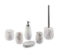 Lot de 6 accessoires de salle de bain en céramique blanche CALLELA