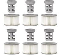 Lot de 6 Accessoires de Spa pour MSP, Comprend 6 adaptateurs de Base à Visser de Rechange, 6 filtres de Piscine