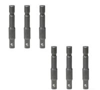 Lot de 6 adaptateurs de douille à tige hexagonale de 0,6 cm pour perceuse électrique et outil pneumatique - Finition phosphate noire résistante à la rouille pour tâches mécaniques et ateliers