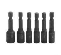 Lot de 6 adaptateurs de douille de taraud métriques de 4 à 12 mm pour perceuse sans fil - Kit de tournevis à tige hexagonale de 6,35 mm pour projets de bricolage
