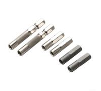 Lot de 6 adaptateurs de douilles hexagonales 1/4 vers porte-forets de 4 mm en acier au carbone pour travaux de précision, versions courtes et longues