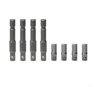 Lot de 6 adaptateurs hexagonaux en métal 6,35 mm vers douille 6,35 mm pour perceuse, outil électrique ou pneumatique, design compact et léger, conversion de couple élevé, kit de 6 pièces pour projets