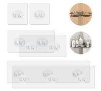 Lot De 6 Adhésifs Pour Support De Douche Bandes Adhésives Imperméables Support Mural Autocollant Sans Perçage Pour Panier D'Étagère D'angle Étagères De Rangement De Salle De Bain Étagères De Cuisine