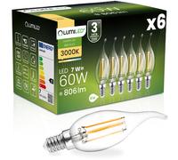 Lot de 6 ampoules LED E14 bougie 7W 3000K 806 lm LUMILED