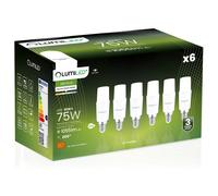 Lot de 6 ampoules LED E14 T37 10 W 4000 K, équiv. 75 W, LUMILED