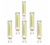 Lot de 6 Ampoules LED G9 Bi-pin Capsule Dimmable 15W, Remplacement 120W Halogène, 220V, 1500LM, IRC≥80, Économie d'Énergie, Pour Lustre, Suspension(Cool white 6500K)