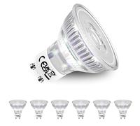 Lot de 6 ampoules LED GU10 Blanc chaud 5 W 550 lm Économie d'énergie Équivalent à une ampoule halogène 35 W Angle de faisceau 38° Non compatible avec variateur d'intensité