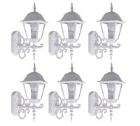 Lot de 6 appliques murales LED ALU lanternes style campagnard éclairage extérieur lampes de jardin blanches dans un ensemble comprenant des ampoules LED