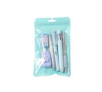 Lot de 6 articles de papeterie essentiels : stylo gel rétractable, marqueur multicolore, gomme, crayon, surligneur, ruban correcteur fournitures scolaires