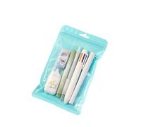 Lot de 6 articles de papeterie essentiels : stylo gel rétractable, marqueur multicolore, gomme, crayon, surligneur, ruban correcteur fournitures scolaires