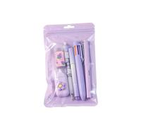 Lot de 6 articles de papeterie essentiels : stylo gel rétractable, marqueur multicolore, gomme, crayon, surligneur, ruban correcteur fournitures scolaires