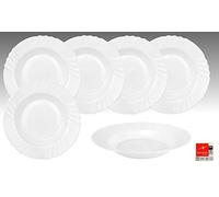 Lot de 6 Assiette Ebro profonde 23,5 cm Fabriqué en verre trempé de Opale
