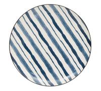 Lot de 6 Assiette plate Umami D26cm rayure bleu - Atmosphera Créateur d'intérieur