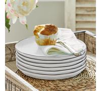 Lot de 6 assiettes à dessert Biarré blanc H/Ø env. 2/21 cm