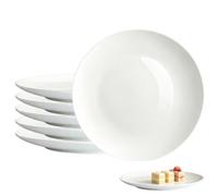Lot de 6 Assiettes à Dessert en Mélamine Blanche 18 cm, Petites Assiettes Plates Rondes pour Gâteau, Fruits, Petit-Déjeuner, Encas et Portions, Légères et Résistantes aux Chocs pour la Table