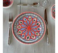 Lot de 6 assiettes à entrée ou dessert Bakir rouge - D 20 cm