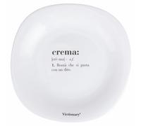 Lot de 6 assiettes à fruits carrées 22x22 cm en verre opale, Victionary Crème