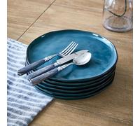 Lot de 6 assiettes Biarré bleu H/Ø env. 2.5/26.5 cm