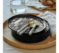 Lot de 6 assiettes Biarré noir H/L/P/Ø env. 2/26.5/26.5/26.5 cm