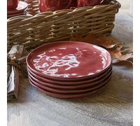 Lot de 6 assiettes Biarré rouge H/Ø env. 2.5/26.5 cm