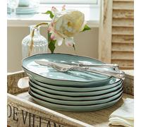 Lot de 6 assiettes Biarré turquoise H/Ø env. 2.5/26.5 cm