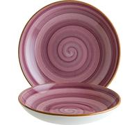 Lot de 6 assiettes creuses, assiettes à pâtes, assiettes à salade, assiettes profondes, 23 cm, 100 ml, violet, crème, baies, porcelaine, rondes, Bonna Aura, Blackberry Bloom, protection des bords