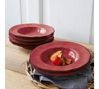 Lot de 6 assiettes creuses Biarré rouge H/Ø env. 4/23 cm