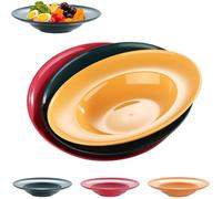 Lot de 6 assiettes creuses creuses réutilisables - 23 cm - Différentes couleurs - Assiettes creuses empilables - Passe au lav
