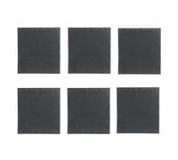 Lot de 6 Assiettes Plates Carrées Ardoise 25cm Gris