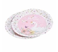 Lot de 6 Assiettes en Carton Cygne II 23cm Rose
