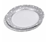 Lot de 6 Assiettes en Carton Étoile 23cm Argent