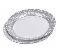 Lot de 6 Assiettes en Carton Étoile 23cm Argent Gris G