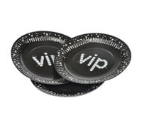 Lot de 6 Assiettes en Carton Vip 18cm Noir